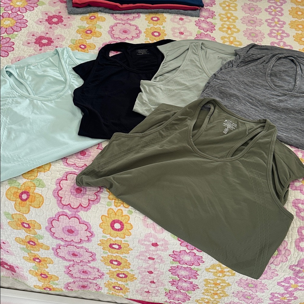 Athleta Fast Track Racerback Tank Tops bundle of 5 Medium